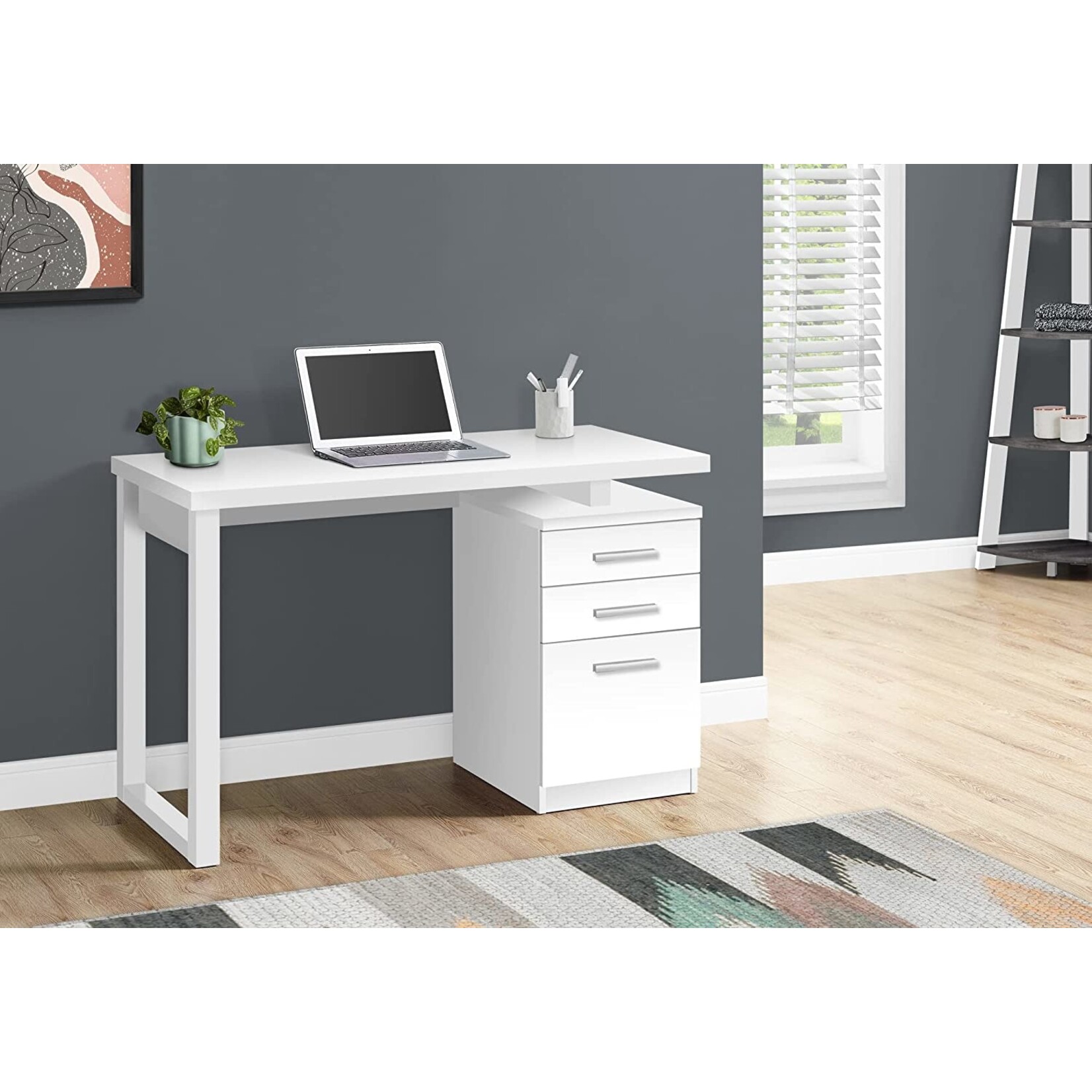 COMPUTER DESK - 48"L / WHITE LEFT OR RIGHT FACING