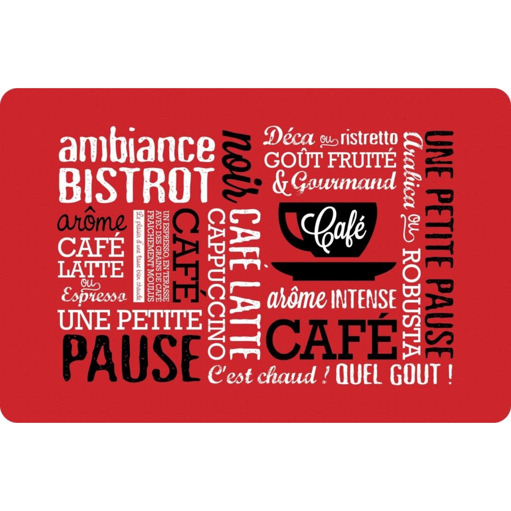 ITY INTERNATIONAL Napperon Plastique  en imprimé Bistro, Rouge