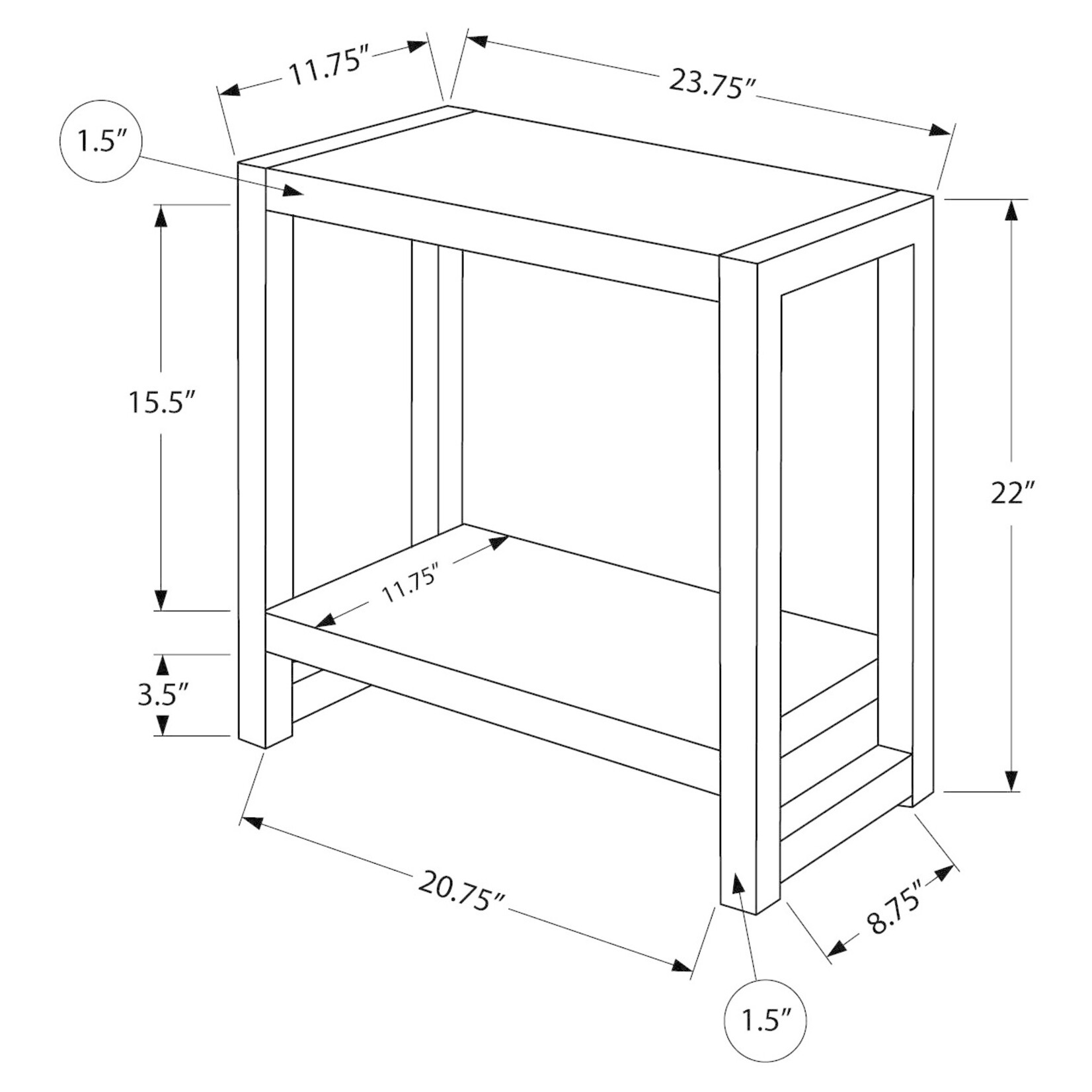 ACCENT TABLE DARK TAUPE BLACK METAL