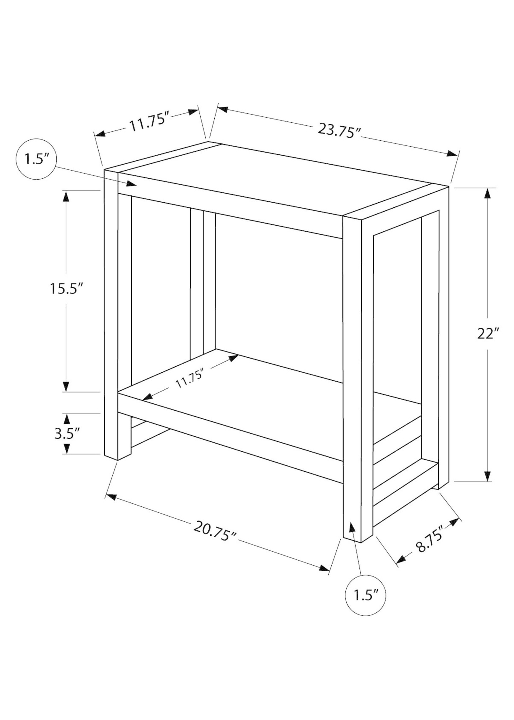 ACCENT TABLE DARK TAUPE BLACK METAL