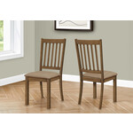1 x DINING CHAIR BEIGE FABRIC WALNUT GRAIN FINISH H40IN