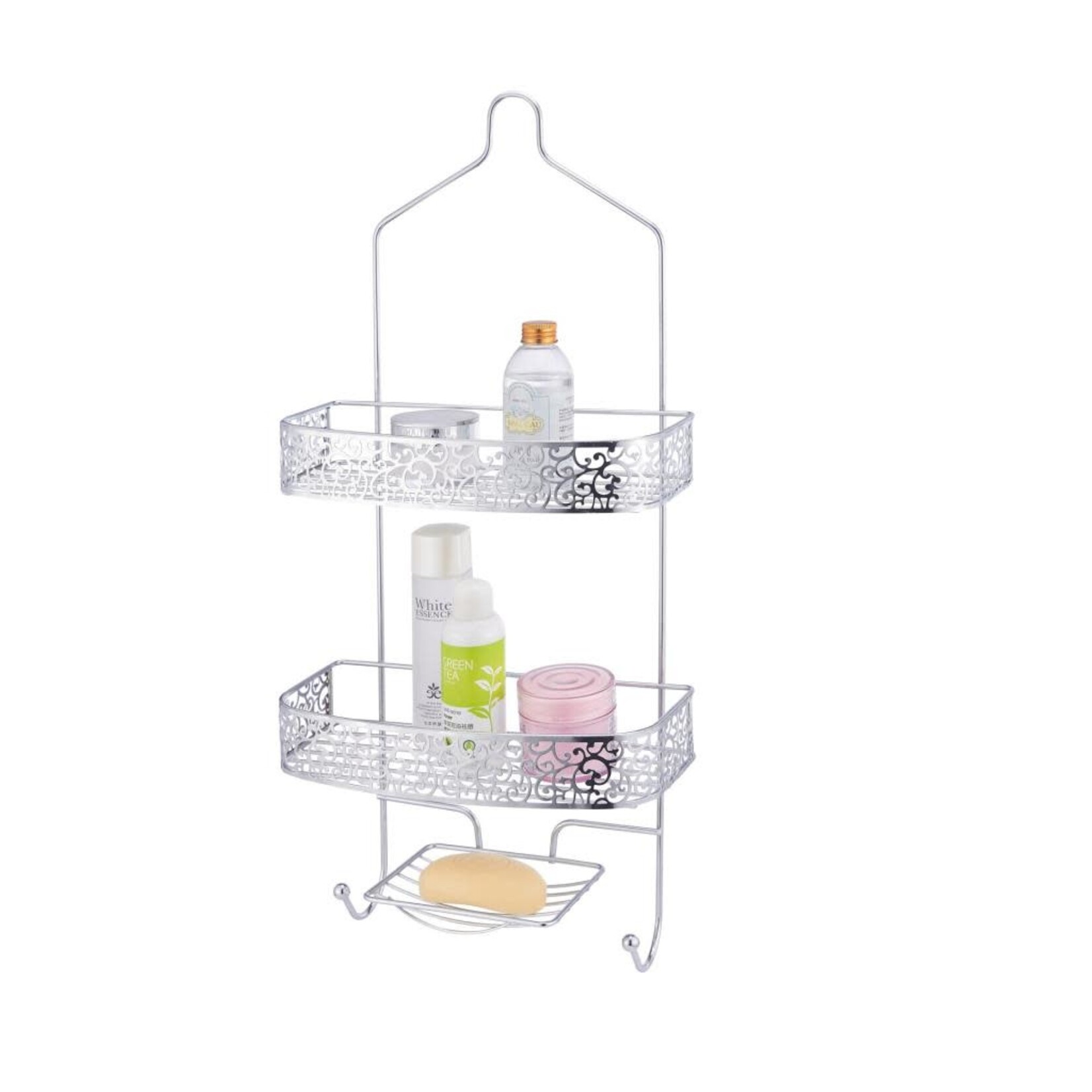 ITY INTERNATIONAL Floral Design Chrome Shower Caddy