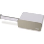 Danesco Joseph Joseph 70529 EasyStore Stainless-Steel Wall-Mounted Toilet Paper Roll Holder with Shelf and Drawer, White