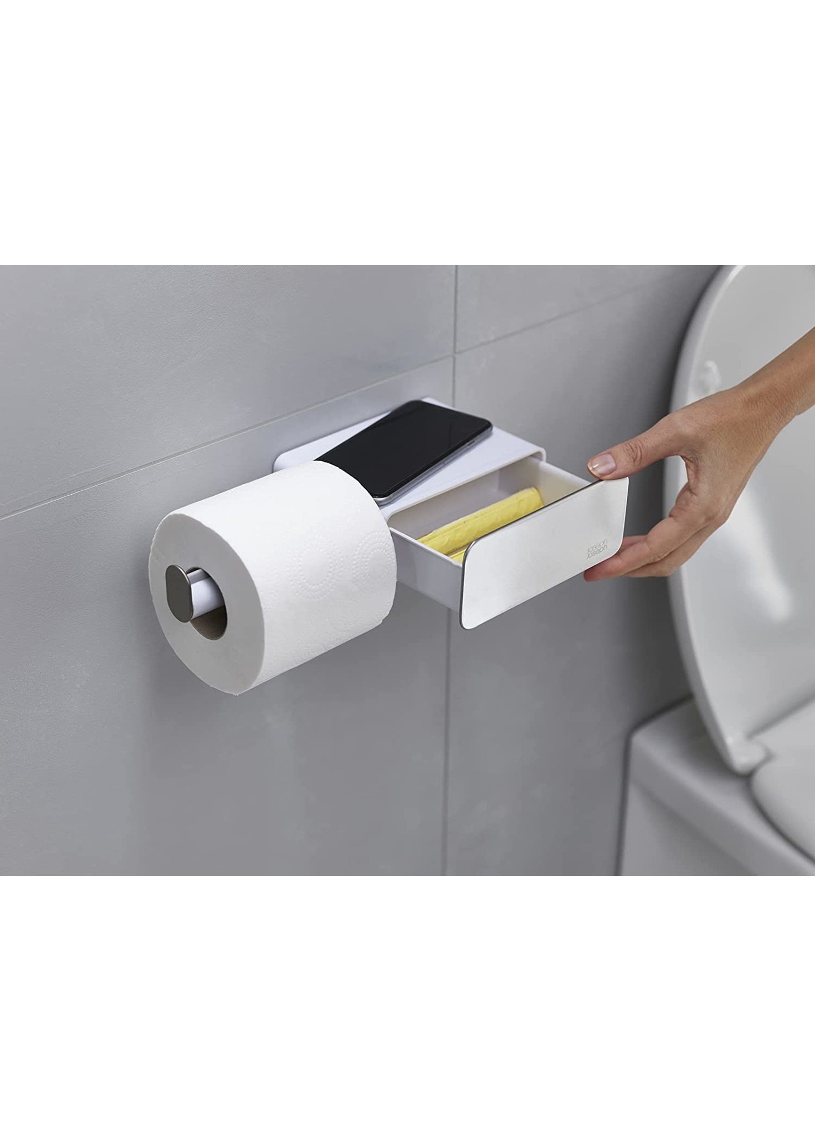 Danesco EASY STORE STEEL WALL MOUNTED TOILET ROLL HOLDER