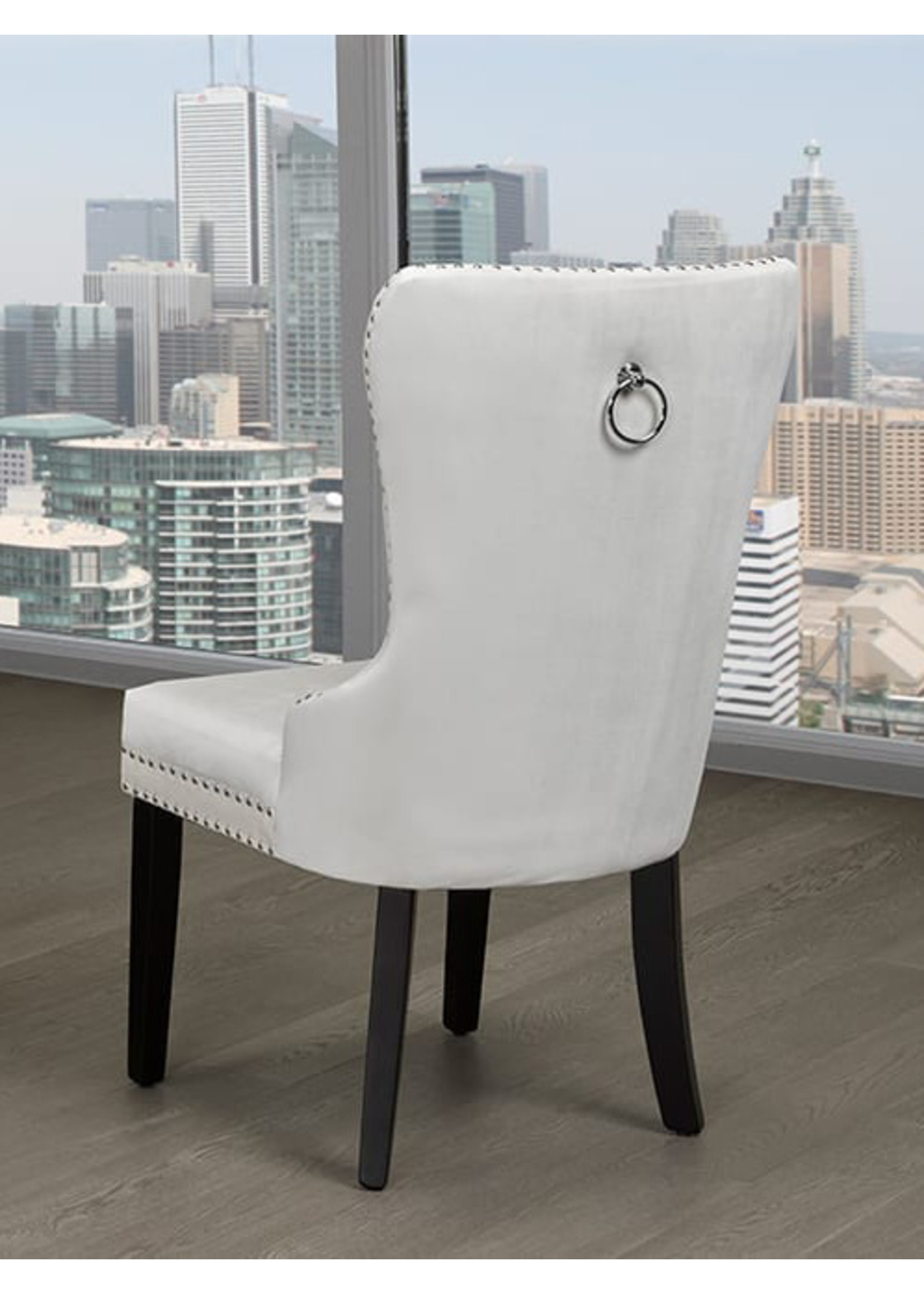 Tufted Velvet Dining Chair, Side Chair, Cream