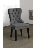 Chaise d'appoint capitonnée en velours, Gris