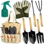 TIA MARIA Scuddles - Garden Tools Set - 8 Piece Gardening Tools with Storage Organizer