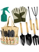 TIA MARIA Scuddles - Garden Tools Set - 8 Piece Gardening Tools with Storage Organizer