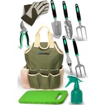 TIA MARIA Scuddles -Ensemble d'Outils à main de Jardinage, 10 Pieces Noir/Vert