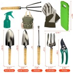 TIA MARIA Scuddles - Garden Tools Set - 10 Piece Gardening Tools with Storage Organizer