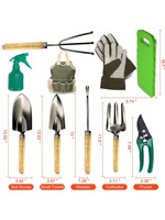 TIA MARIA Scuddles - Garden Tools Set - 10 Piece Gardening Tools with Storage Organizer