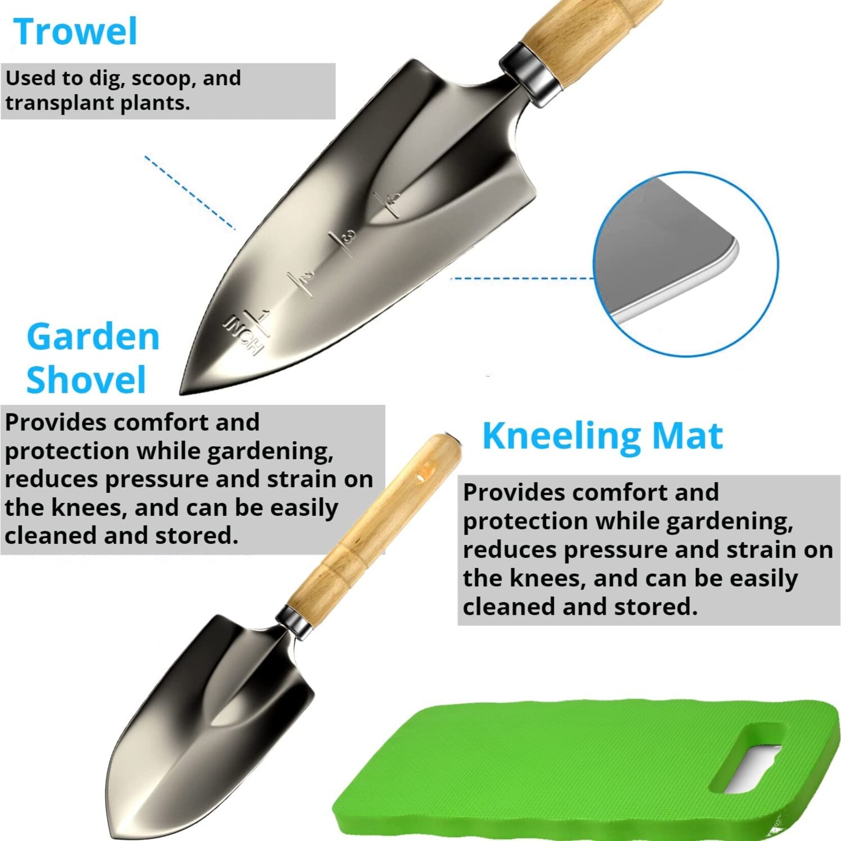 TIA MARIA Scuddles - Garden Tools Set - 10 Piece Gardening Tools with Storage Organizer