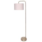 FLOOR LAMP ANTIQUE BRASS WHITE SHADE