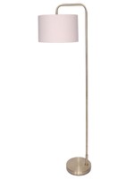 FLOOR LAMP ANTIQUE BRASS WHITE SHADE