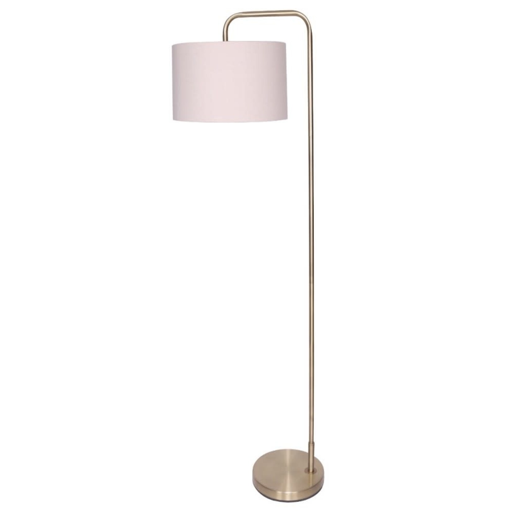FLOOR LAMP ANTIQUE BRASS WHITE SHADE