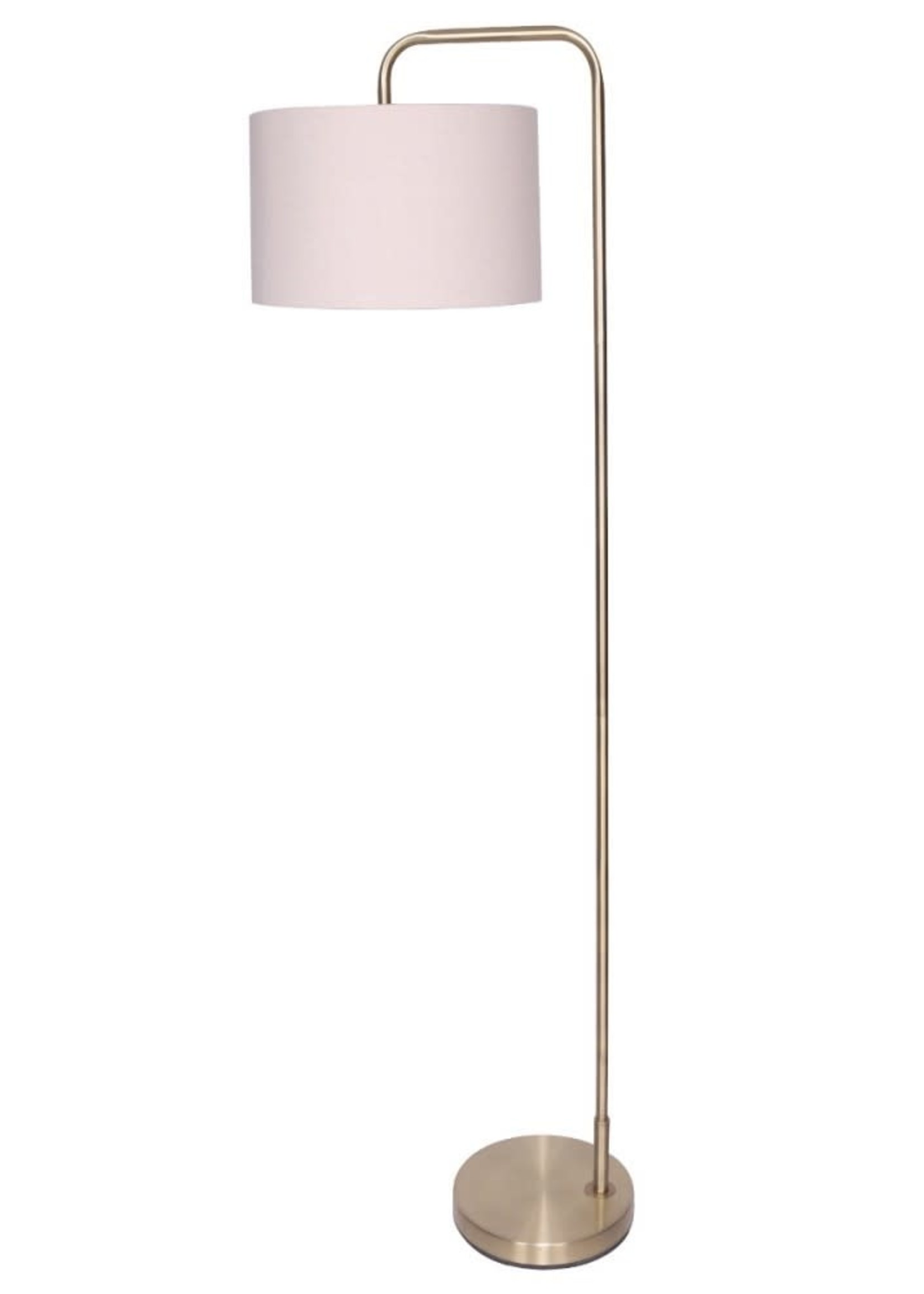 FLOOR LAMP ANTIQUE BRASS WHITE SHADE