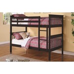 TWIN / TWIN WOOD BUNK BED, ESPRESSO