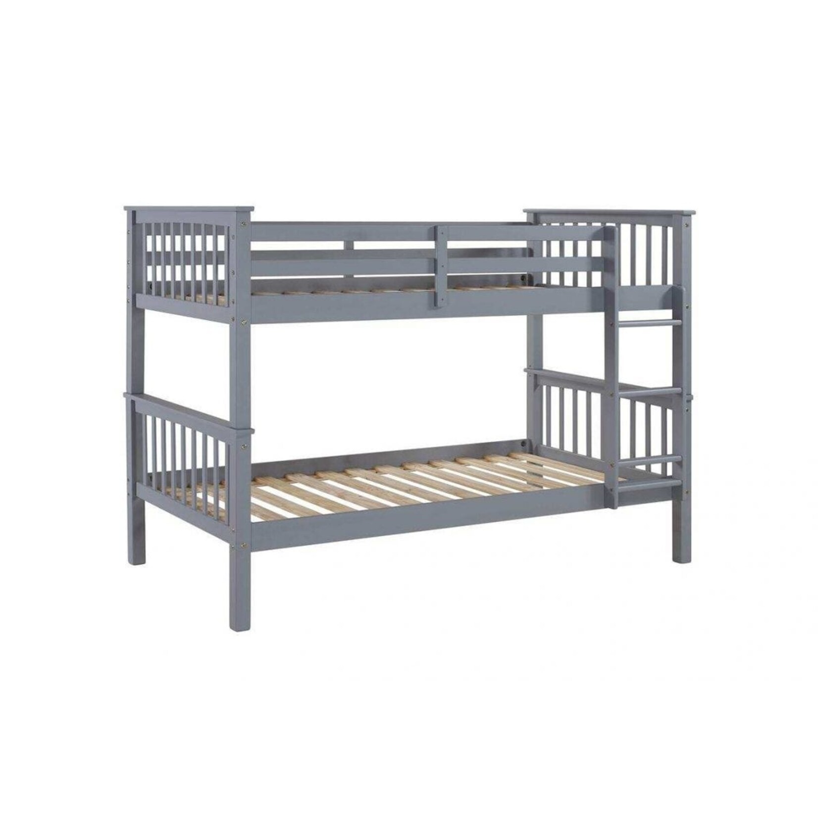 TWIN / TWIN WOOD BUNK BED, GREY