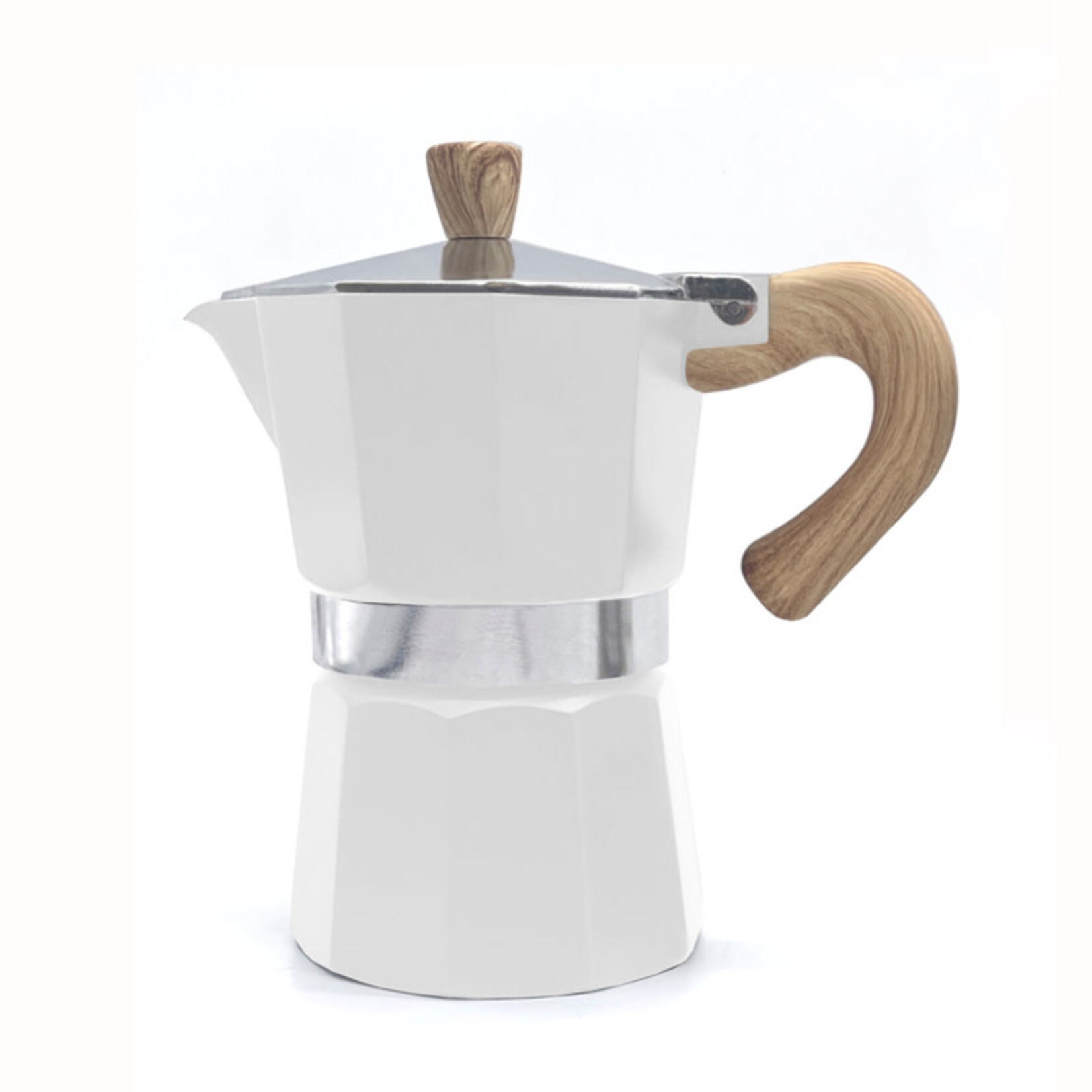 Danesco Cafetière à espresso 3 tasses, Blanc