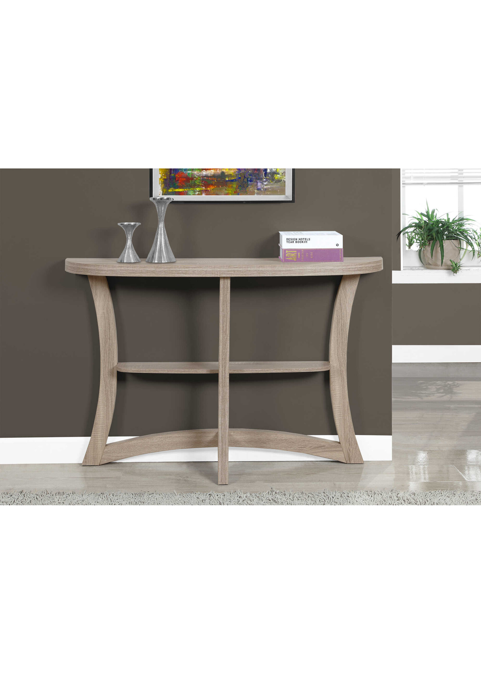 TABLE D'APPOINT - 47"L / CONSOLE D'ENTREE TAUPE FONCE