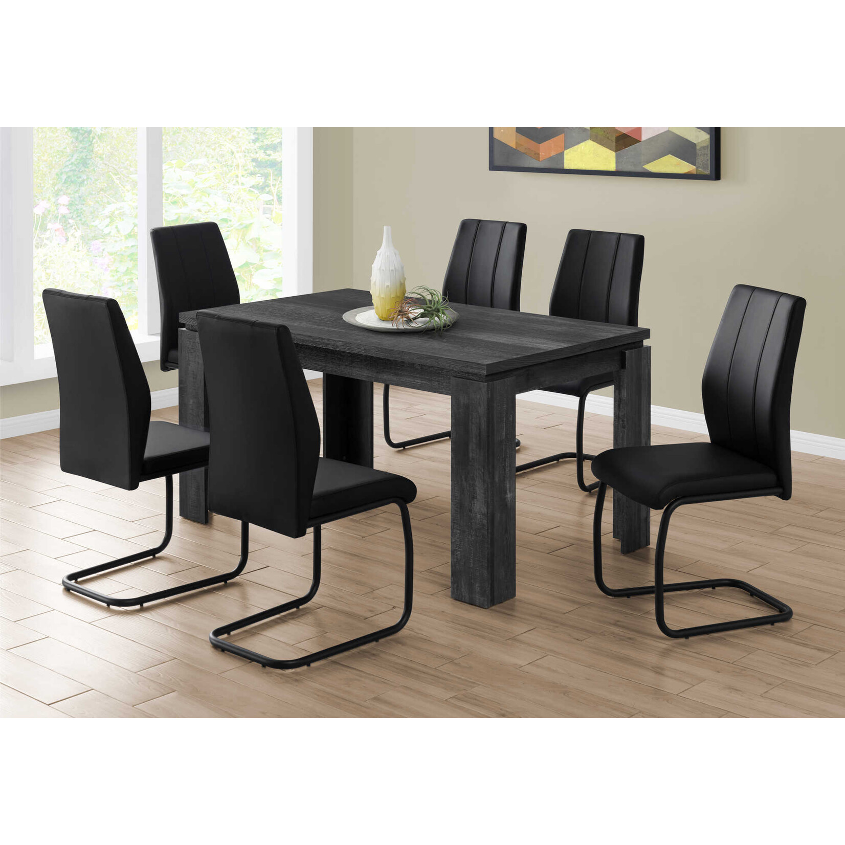 TABLE A MANGER - 36"X 60 / FAUX BOIS NOIR