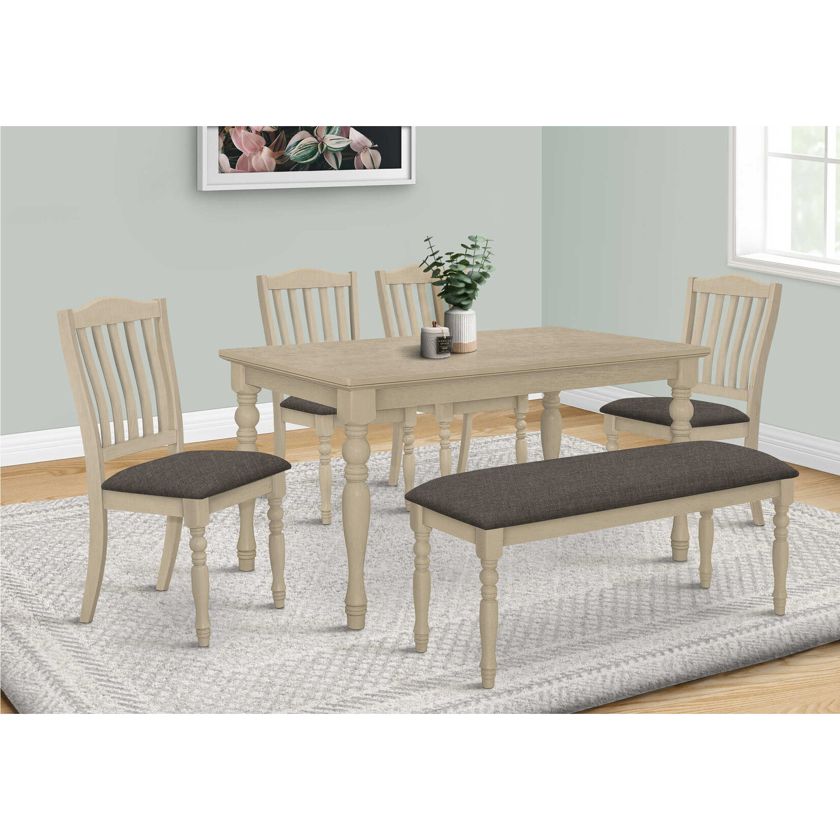 TABLE A MANGER - 36"X 60" BOIS PLAQUE GRIS