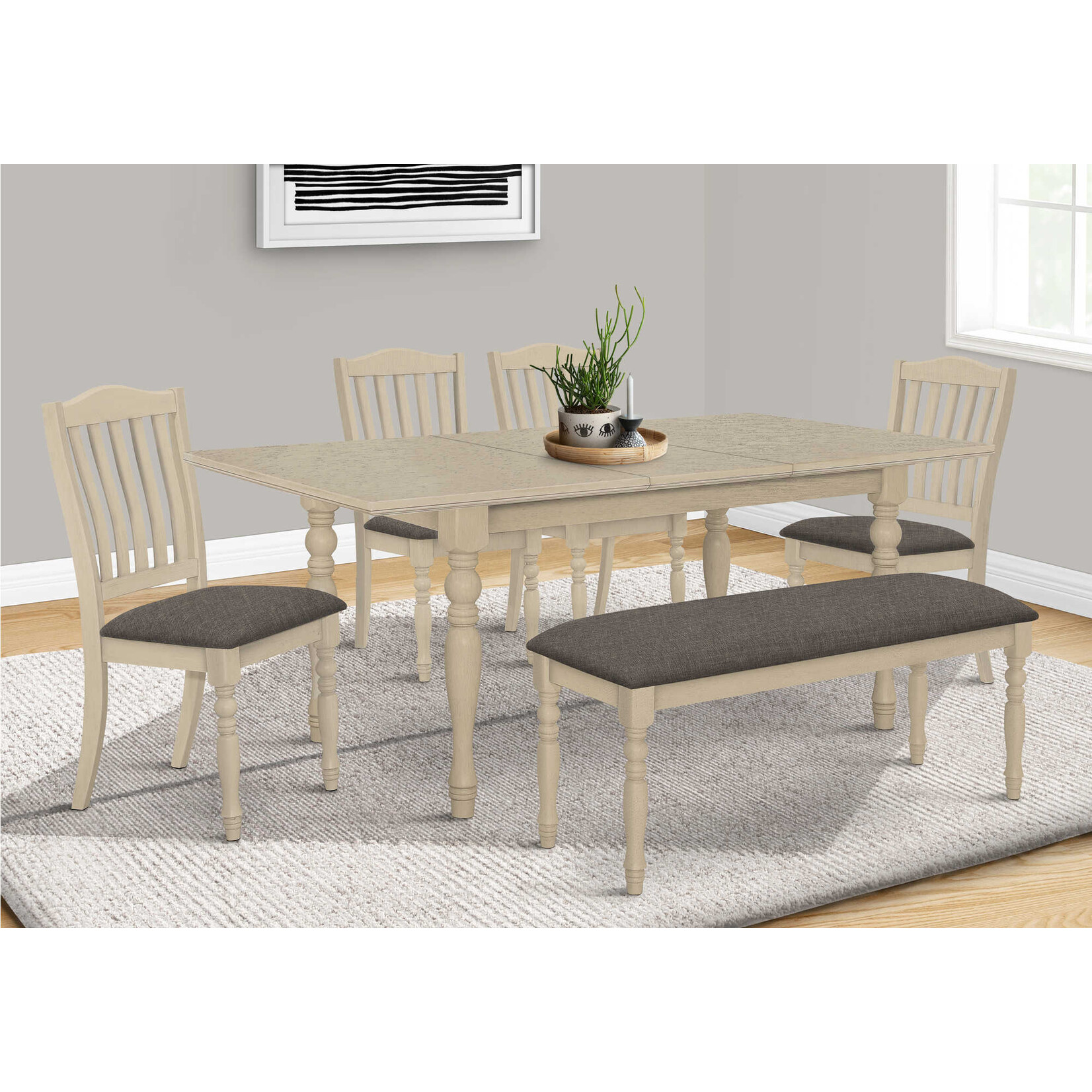 TABLE A MANGER I1391 - 42"X 78" / EXTENSION 18" GRIS
