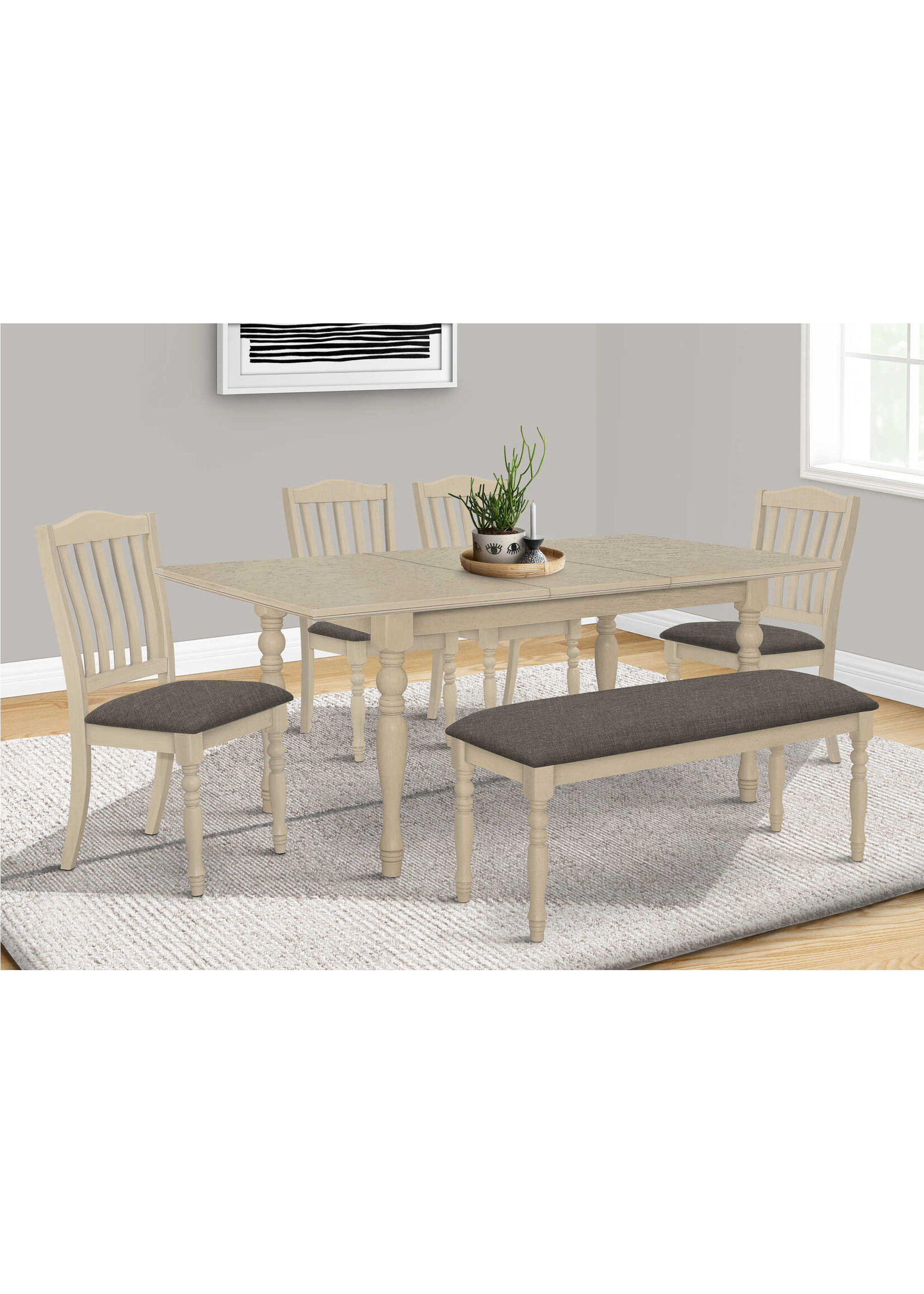 TABLE A MANGER I1391 - 42"X 78" / EXTENSION 18" GRIS