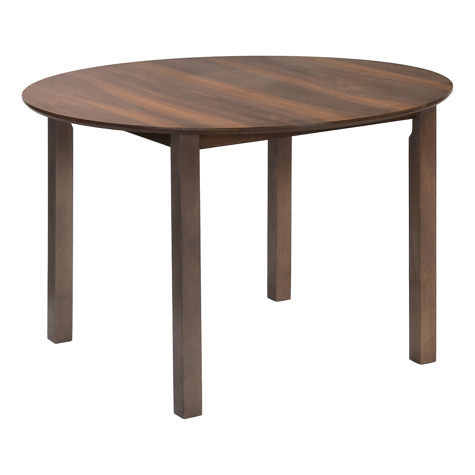 TABLE A MANGER - 48"DIA / BOIS PLAQUE NOYER BRUN