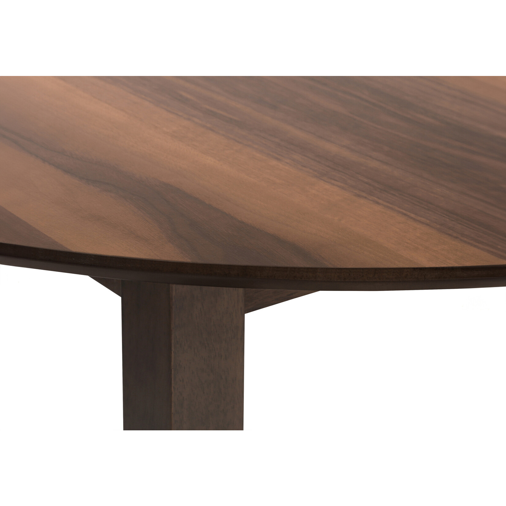 TABLE A MANGER - 48"DIA / BOIS PLAQUE NOYER BRUN