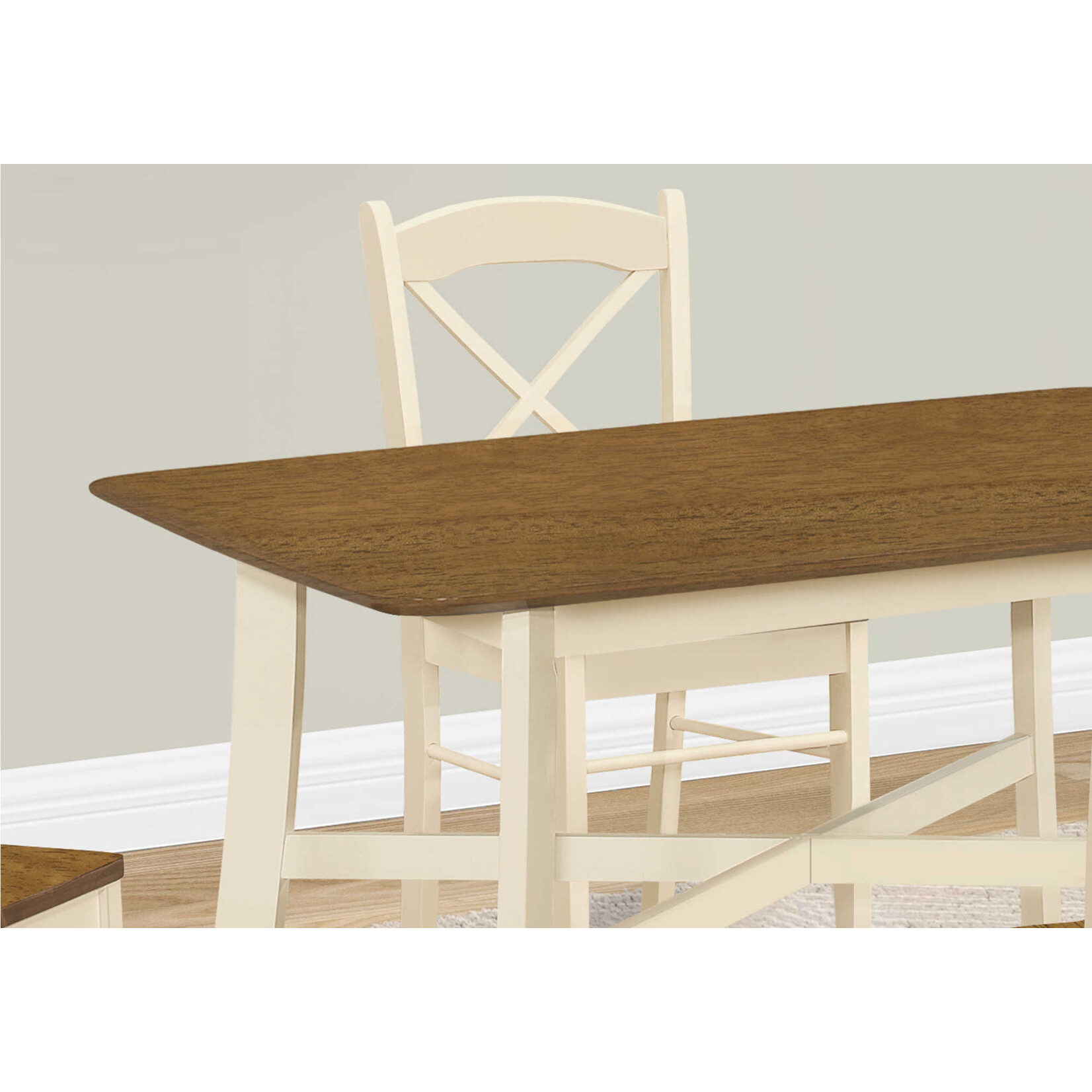 TABLE A MANGER - 36"X 48" / CREME / BOIS PLAQUE CHENE
