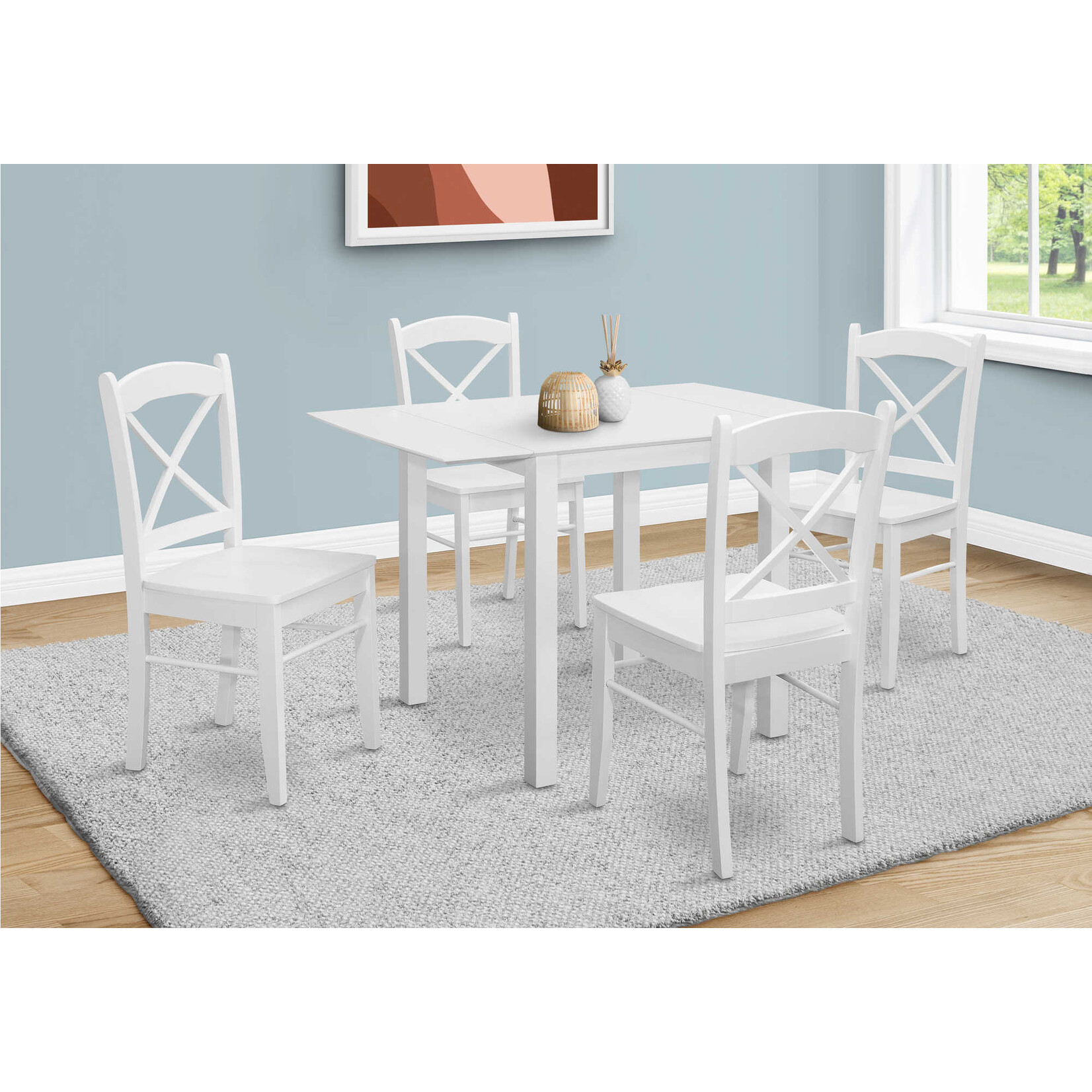 TABLE A MANGER - 30"X 48"/ COTE ABAISSANT 9" PLAQUE BLANC
