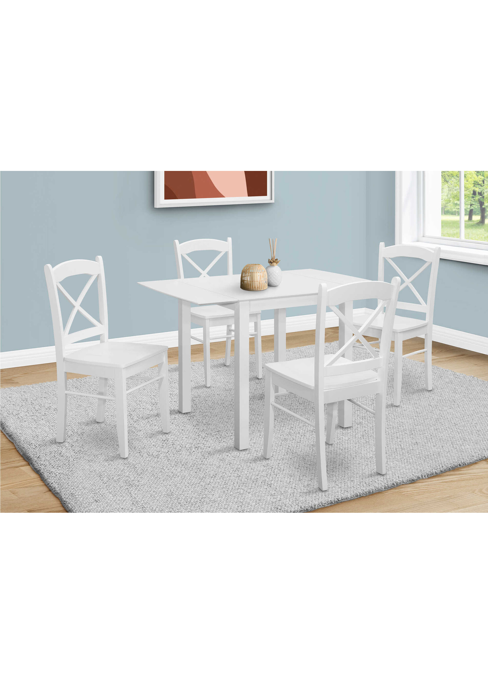 TABLE A MANGER - 30"X 48"/ COTE ABAISSANT 9" PLAQUE BLANC