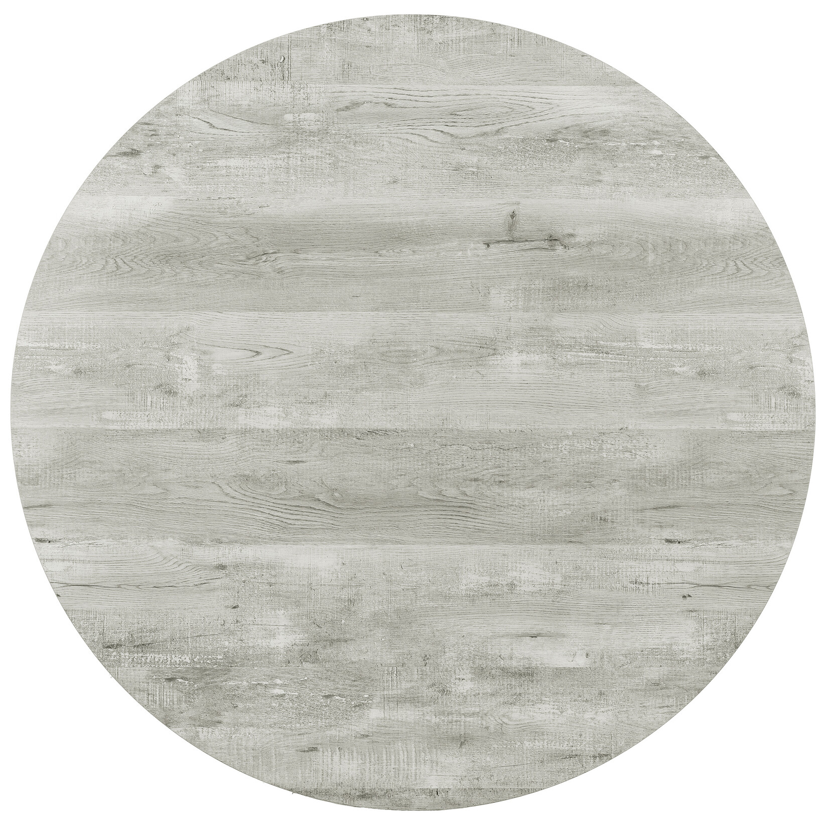 DINING TABLE - 48"DIA/ GREY RECLAIMED WOOD / BLACK METAL