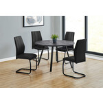TABLE A MANGER - 48"DIA / FAUX BOIS NOIR / METAL NOIR