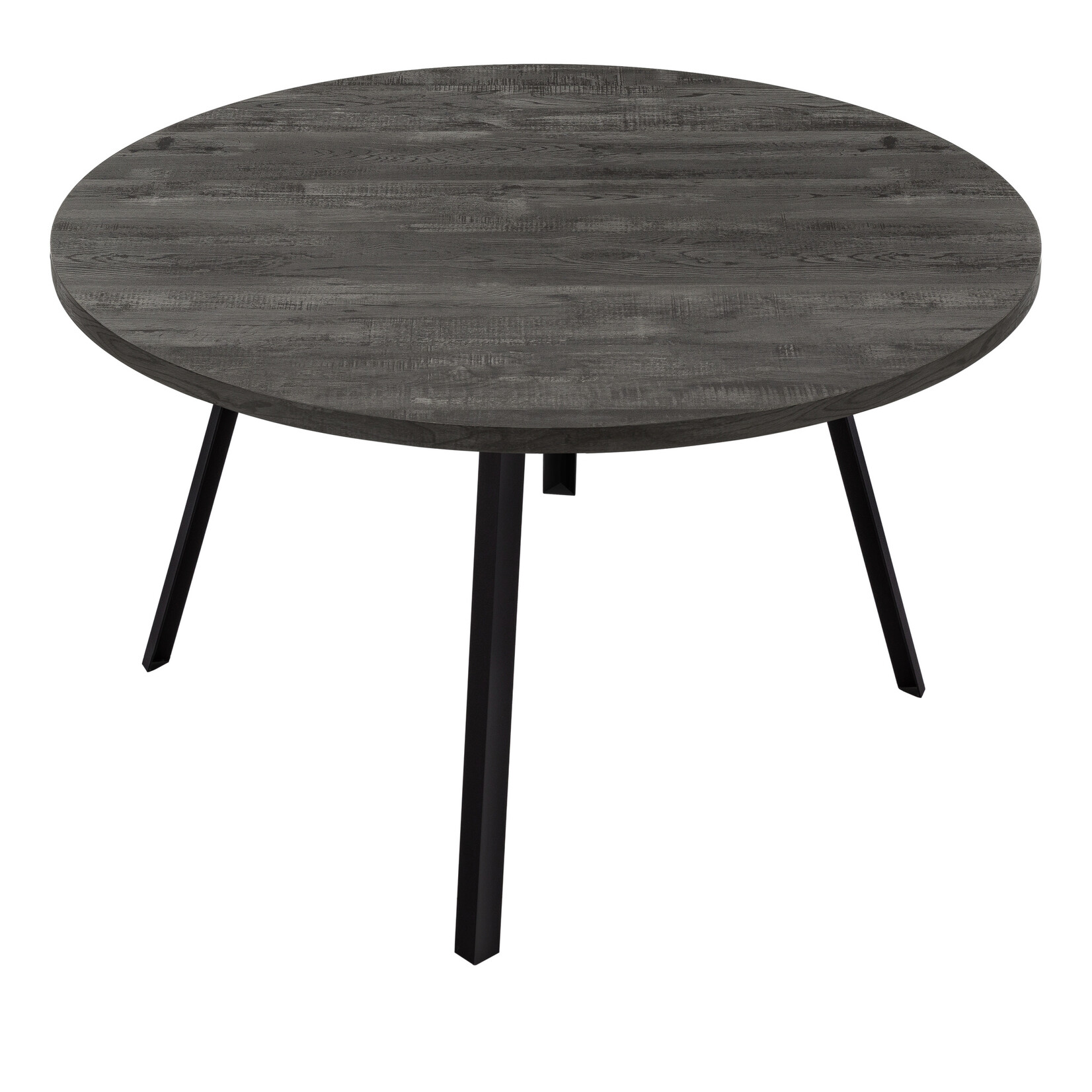 TABLE A MANGER - 48"DIA / FAUX BOIS NOIR / METAL NOIR
