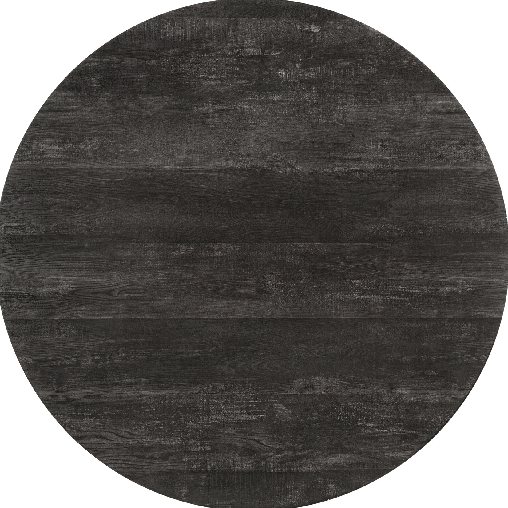 TABLE A MANGER - 48"DIA / FAUX BOIS NOIR / METAL NOIR