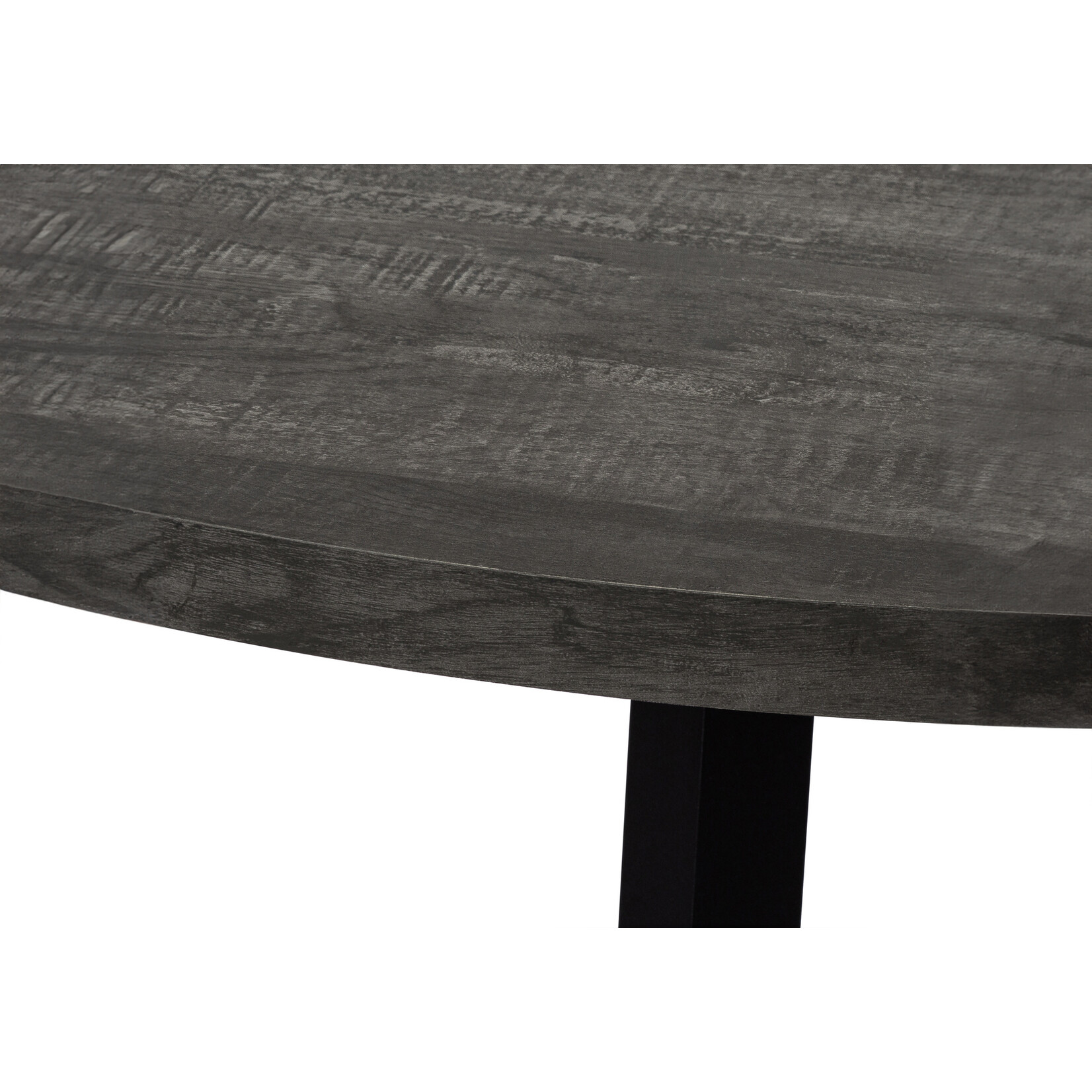 TABLE A MANGER - 48"DIA / FAUX BOIS NOIR / METAL NOIR