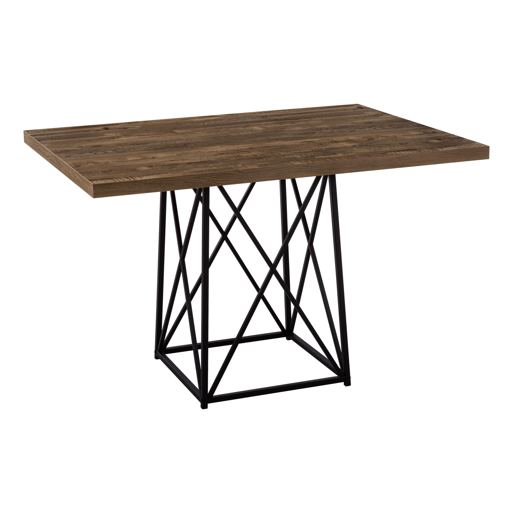 TABLE A MANGER - 36"X 48" / FAUX BOIS BRUN / METAL NOIR ITEM # I 1107