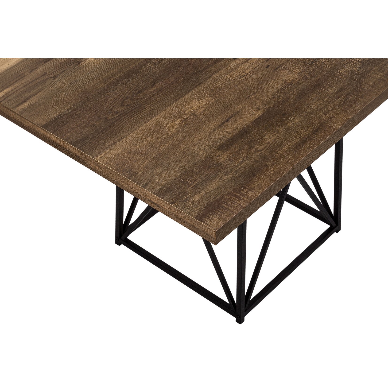 TABLE A MANGER - 36"X 48" / FAUX BOIS BRUN / METAL NOIR ITEM # I 1107