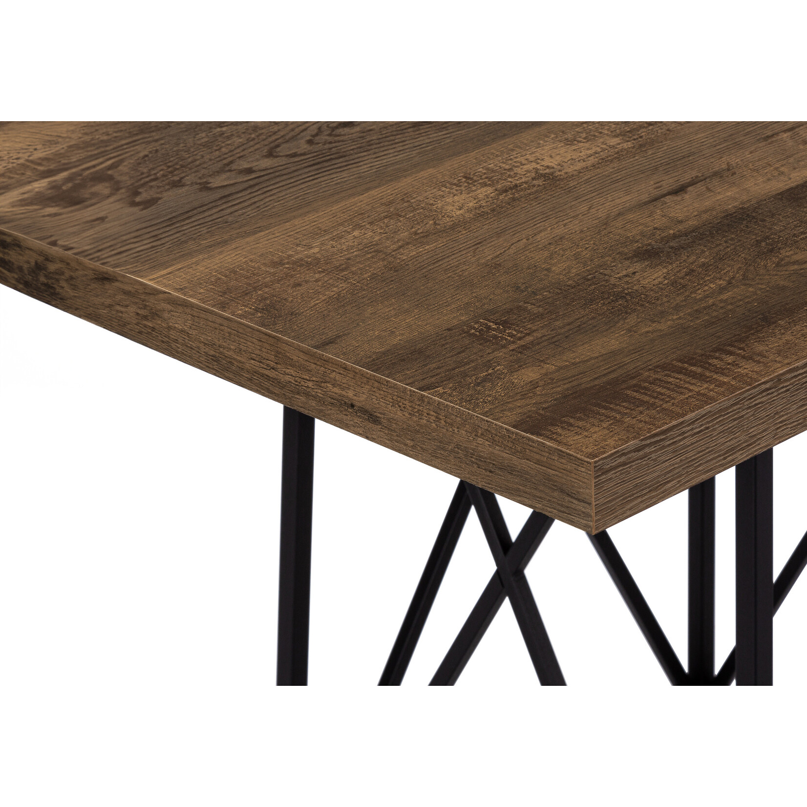 TABLE A MANGER - 36"X 48" / FAUX BOIS BRUN / METAL NOIR ITEM # I 1107