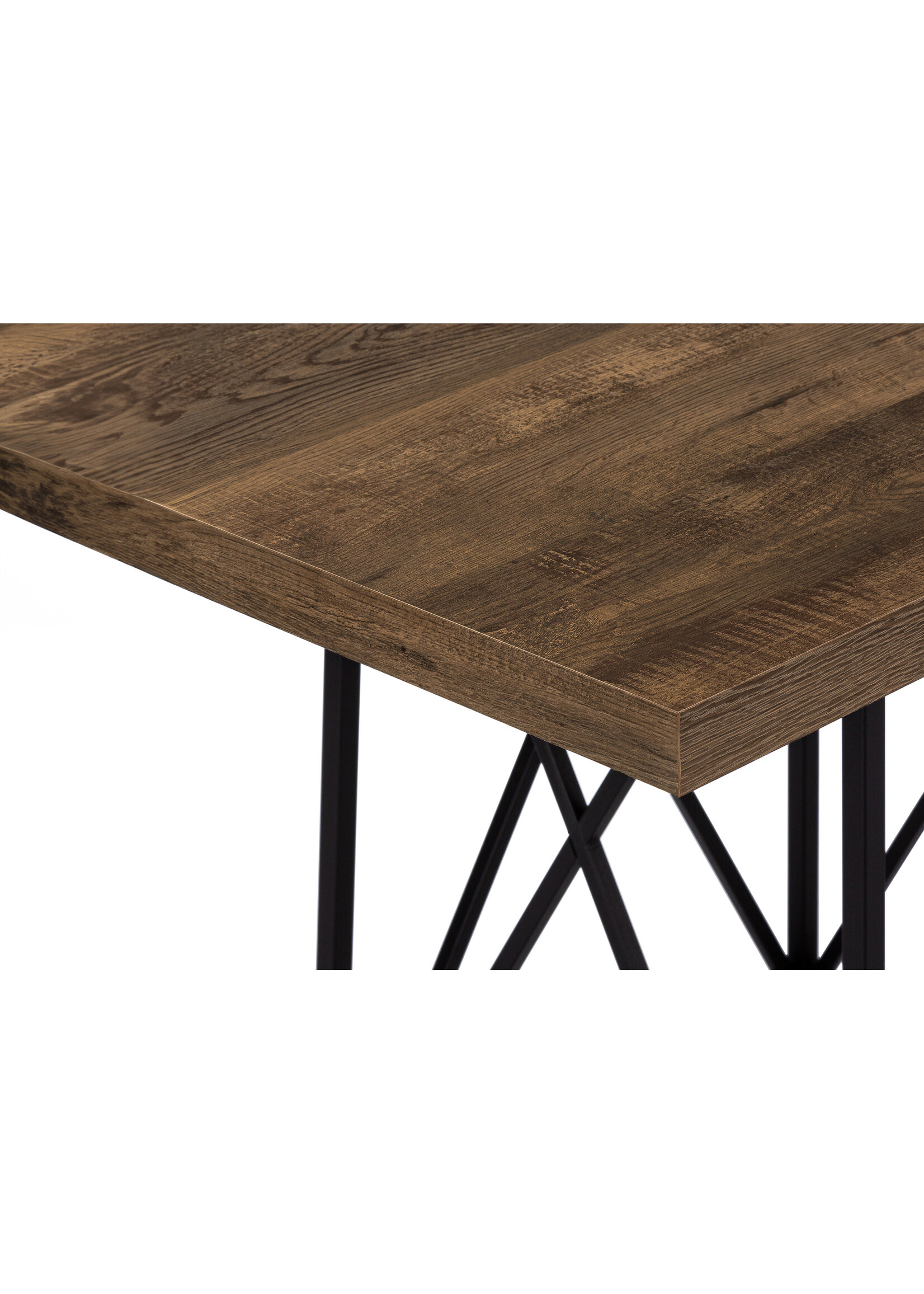 TABLE A MANGER - 36"X 48" / FAUX BOIS BRUN / METAL NOIR ITEM # I 1107