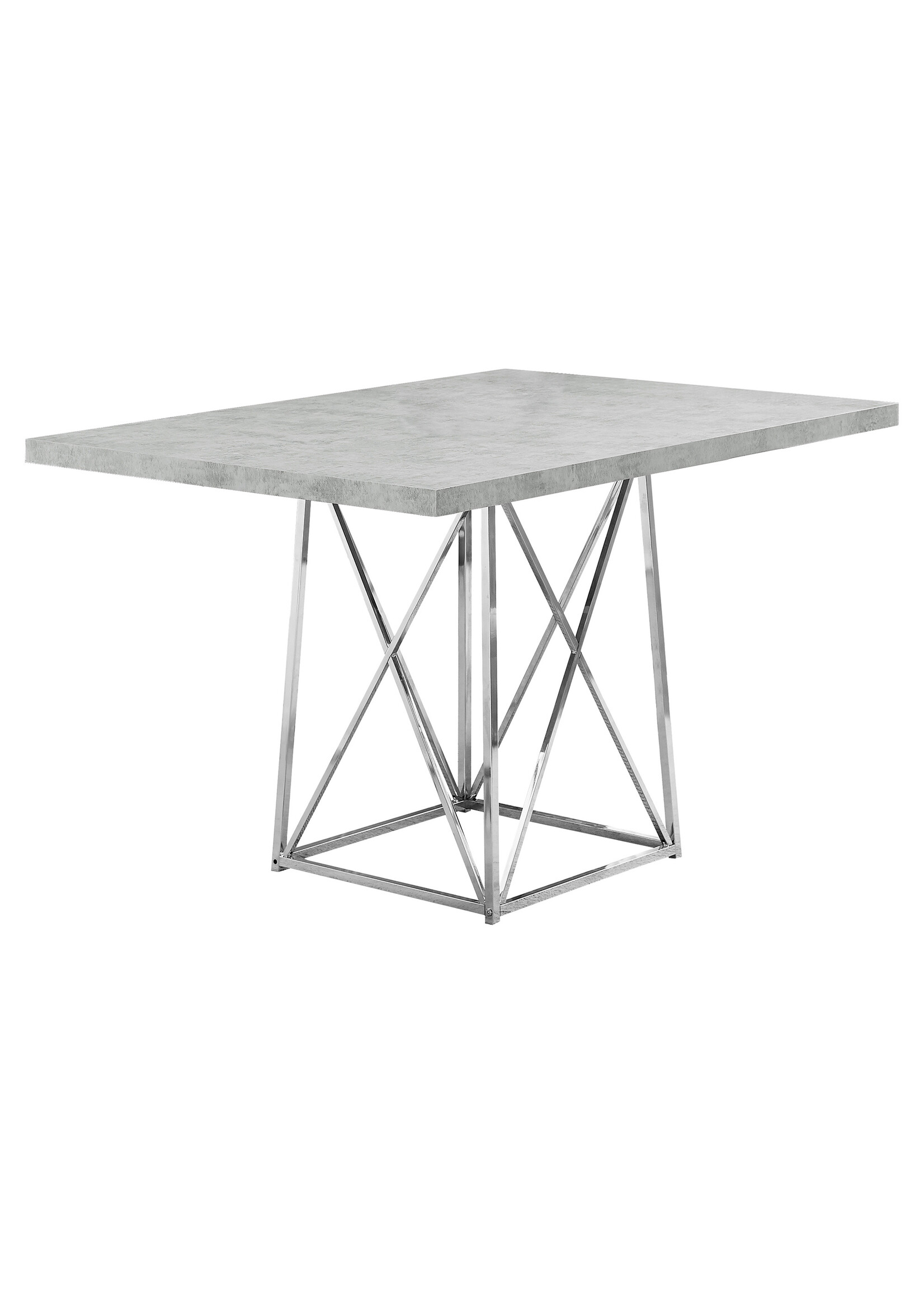 TABLE A MANGER - 36"X 48" / GRIS CIMENTE / METAL CHROME