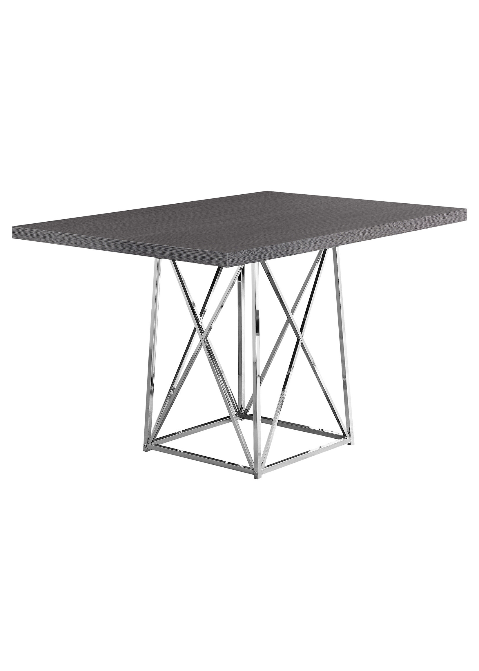 TABLE A MANGER - 36"X 48" / GRIS / METAL CHROME