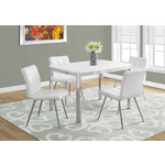 TABLE A MANGER - 32"X 48" / BLANC / METAL CHROME