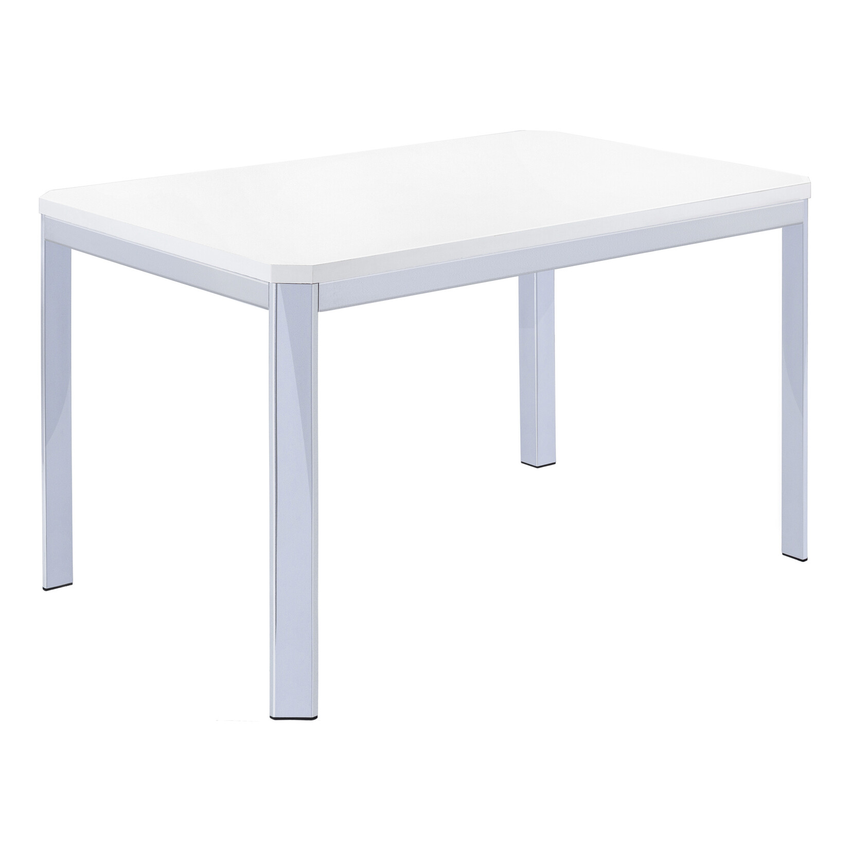 TABLE A MANGER - 32"X 48" / BLANC / METAL CHROME