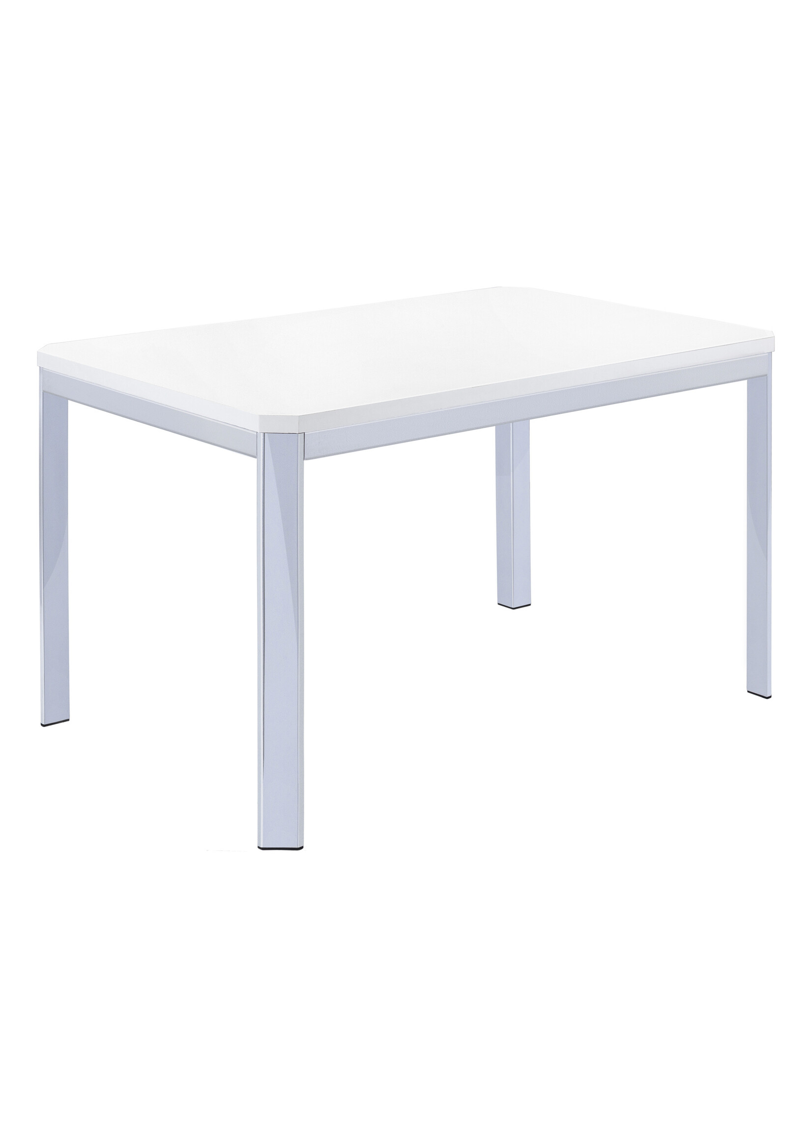 DINING TABLE - 32"X 48" / WHITE / CHROME METAL