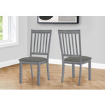 DINING CHAIR - 2PCS / 40"H WASHED GREY / DARK GREY FABRIC