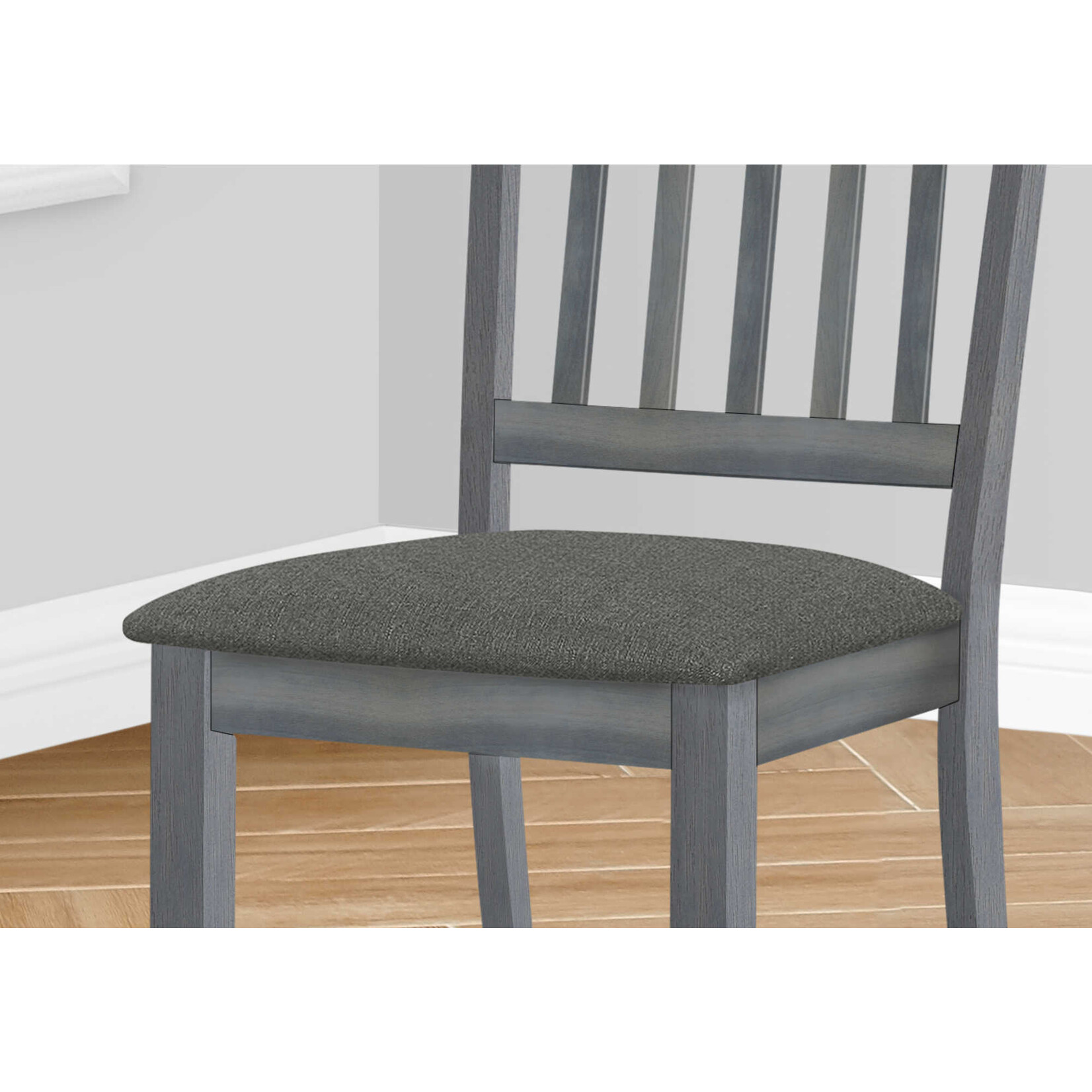 CHAISE - 2PCS - 40"H / GRIS / SIEGE TISSU GRIS FONCE