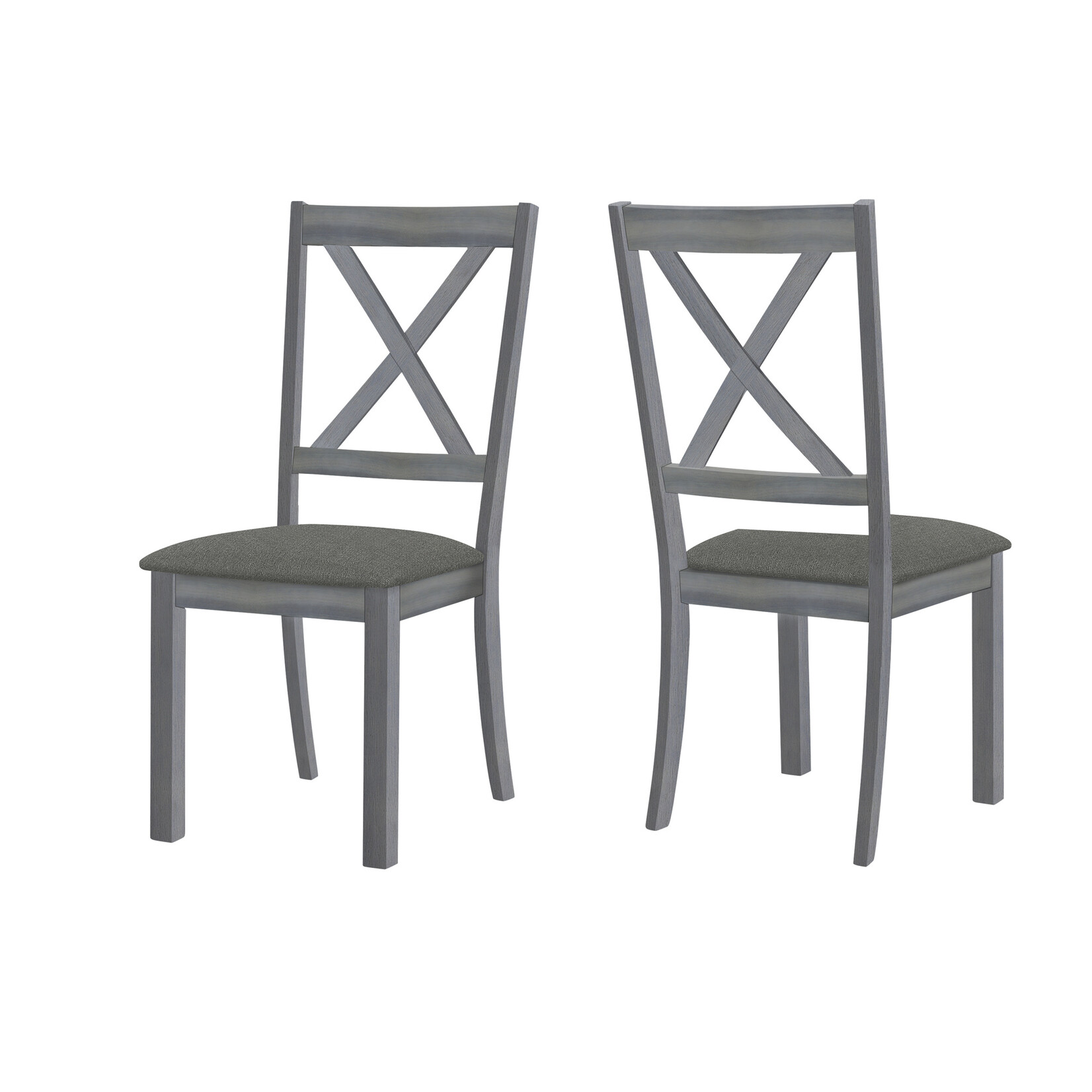 CHAISE - 2PCS - 40"H / GRIS / SIEGE TISSU GRIS FONCE